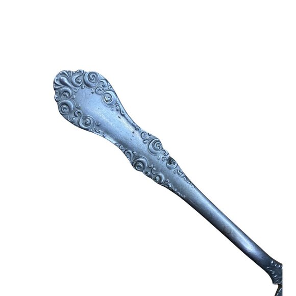 Antique Solid SIlver Peru Spoon Floral Decor Handle & Bowl 18 Gram - Picture 3 of 8